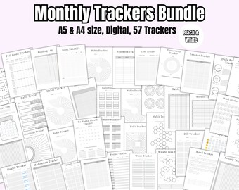 Månadsuppföljningspaket | Bullet Journal PDF (A4/A5)
