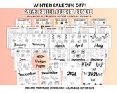 2026 Color In Mega Bullet Journal Bundle: 400 + Printable Pages of Pixel Trackers, Planners, Premade Journal Pages - US Letter Size, A4,A5
