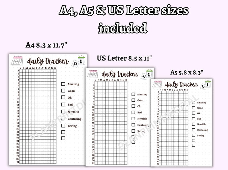 Daily Pixel Tracker | Printable Tracker Page | Yearly Pixel Tracker ...