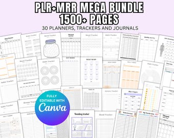 Canva-mallar: 30+ journaler, planerare, spårare (PLR MRR)