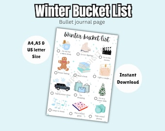 Winter Bucket List | Printable Bullet Journal Page (PDF Download)