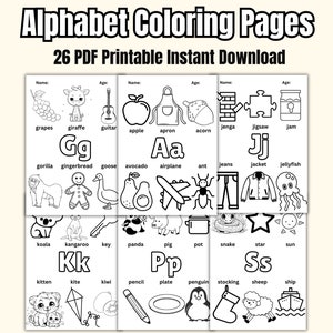 Páginas para colorear del alfabeto para niños / Hojas de trabajo para preescolar / Letras para colorear imprimibles para niños / Letras para preescolar / Actividad para preescolar