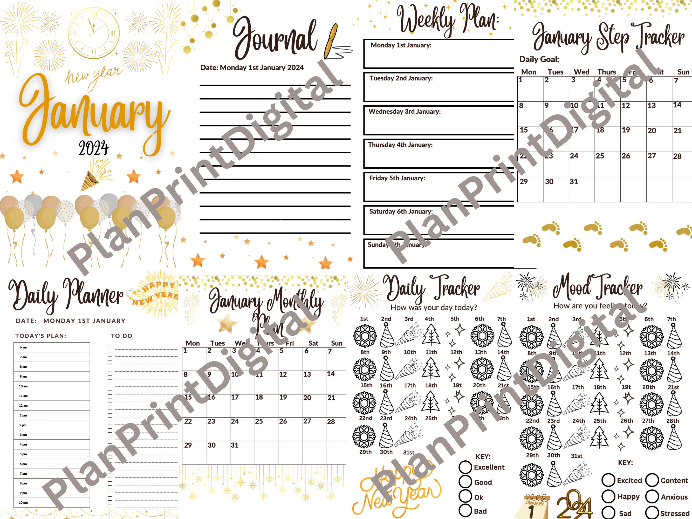 2024 Advanced January Bullet Journal Printable Digital - Etsy