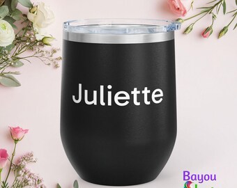 Vaso de vino personalizado, acero inoxidable, regalo para damas de honor