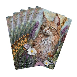 Maine Coon Cat Playing Cards, Cat Lover Gift, 3D Design, Birthday Gift, Perfect for Anyone, Poker Cards, Deck of Cards, Game Night, Deck