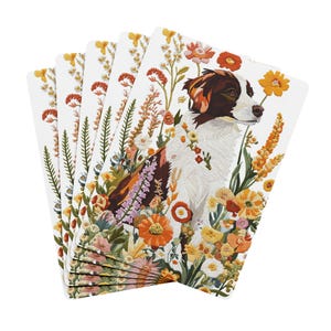 Baraja de Border Collie, regalo para amantes de los perros, bordado 3D, regalo de cumpleaños, ideal para cualquier persona, cartas de póker, baraja de cartas, noche de juegos, baraja