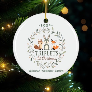 Trillizos, Trillizos de la primera Navidad, Regalo para trillizos, Regalo personalizado, Regalo personalizado, Regalo para bebé, Regalo de baby shower, Navidad, Recuerdo, Nueva mamá