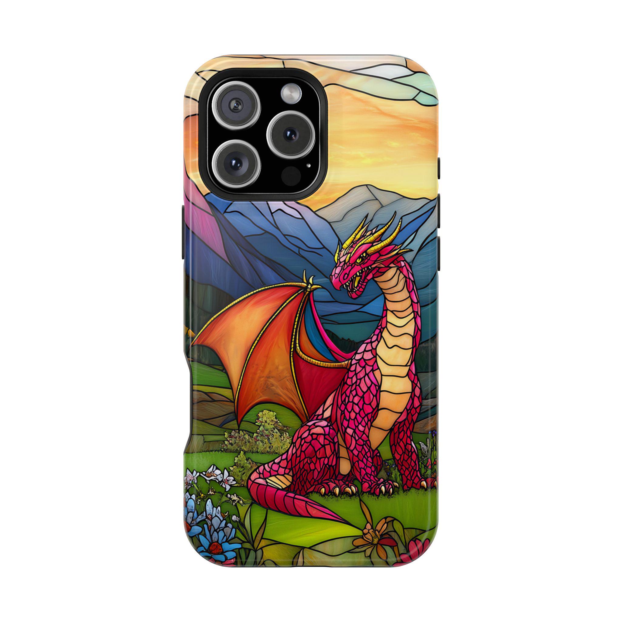 Stained Glass Dragon iPhone Case, Magnetic Tough Phone Cover - Etsy