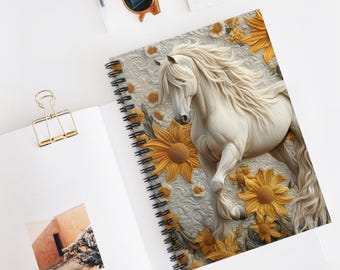 Notizbuch mit Wildblumen Pferd, ideal als Geschenk zum Geburtstag oder einfach nur so