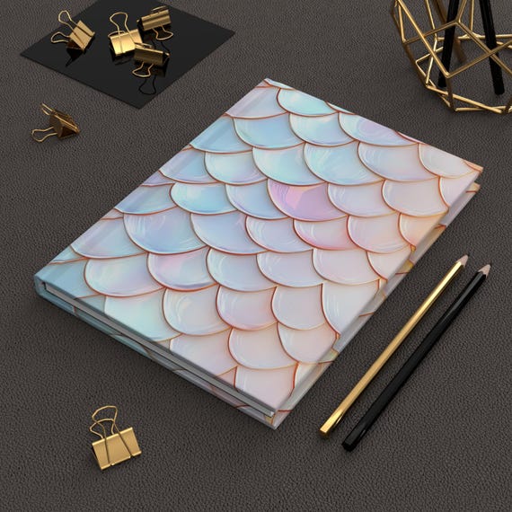 Mermaid Scale Hardcover Journal, Artistic Ocean Theme