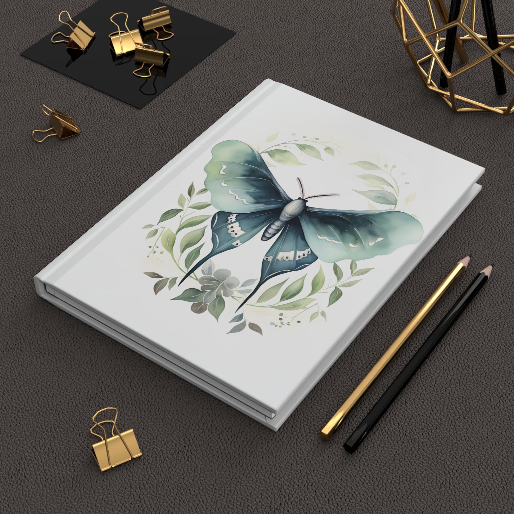 Moth Journal Luna Moth Journal, Luna Moth and Botanicals, Sage Green Journal ...