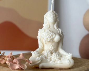 Floral candle, meditation candle, yoga candle, woman body candle, sculptural candle, goddess candle, yoga studio decor, yoga gift, zen decor
