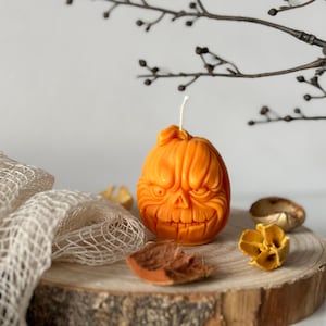 Bougie parfumée à la citrouille : cadeau d&#39;Halloween, décoration d&#39;automne