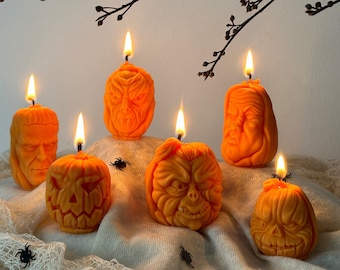 Pumpkin Halloween Candles: Scented Autumn Decor & Fall Gift