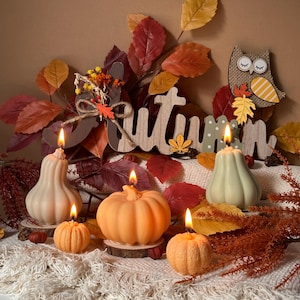 Bougies citrouilles Bougie d&#39;automne Halloween Automne Décoration d&#39;automne Cadeau de Thanksgiving