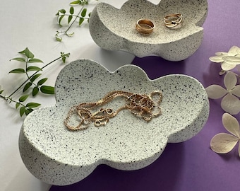 Cloud Trinket Tray: Jesmonite Ring & Jewelry Dish, Vanity Decor