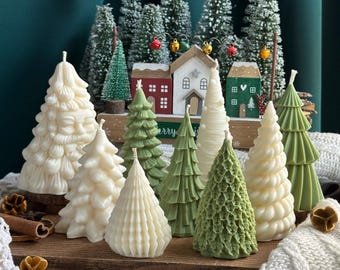 Scented Christmas tree candles Holiday decor Christmas candle Christmas gift Christmas decorations
