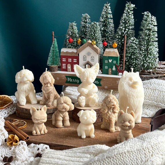 Scented Dog Candle Cat Candle Gift for Dog Lover Stocking Stuffer