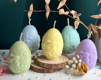 Velas con forma de huevo de Pascua / Decoración navideña de conejito de primavera / Regalo de temporada