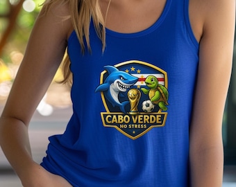 Cabo Verde World Cup Tank Top, Cabo Verde Soccer Fan Gift for Her, Cabo Verde No Stress Shirt, Fun Cabo Verde Soccer Shirt, Cabo Verde Fans