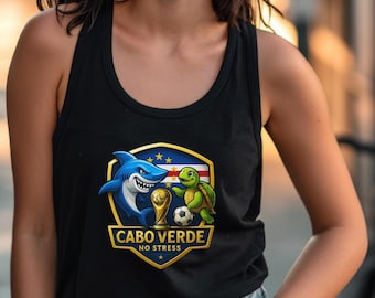 Cabo Verde World Cup  Tank Top for Her, Cabo Verde No Stress Tank Top, Fun Cabo Verde Soccer Shirt, Gift for World Cup Fans, Cabo Verde Fans