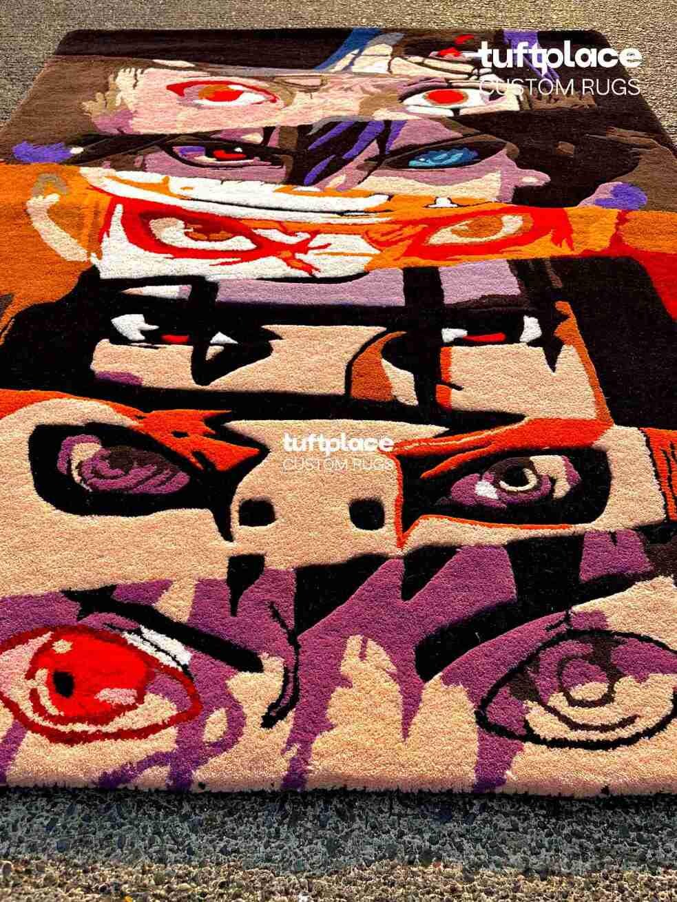 Sharingan Rug Pattern Anime Eyes Hand Tufted Rug, Anime Carpet, Sharingan Rinnegan Art ...