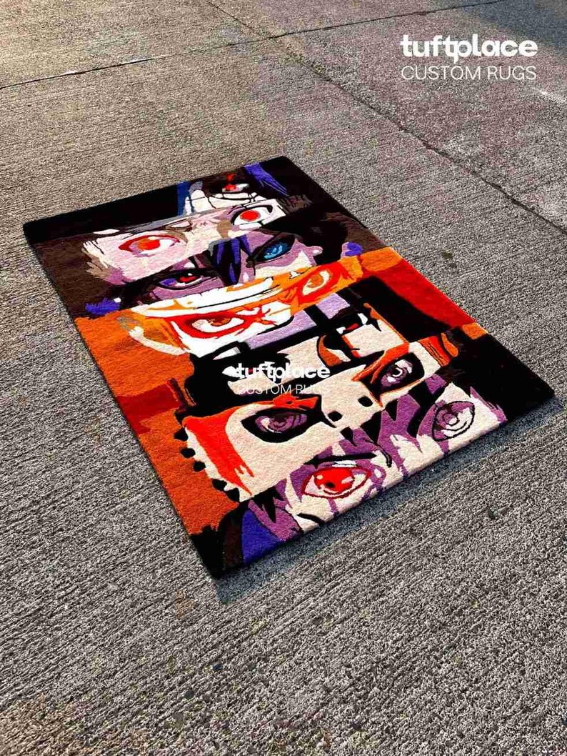 Sharingan Rug Pattern Anime Eyes Hand Tufted Rug, Anime Carpet, Sharingan Rinnegan Art ...