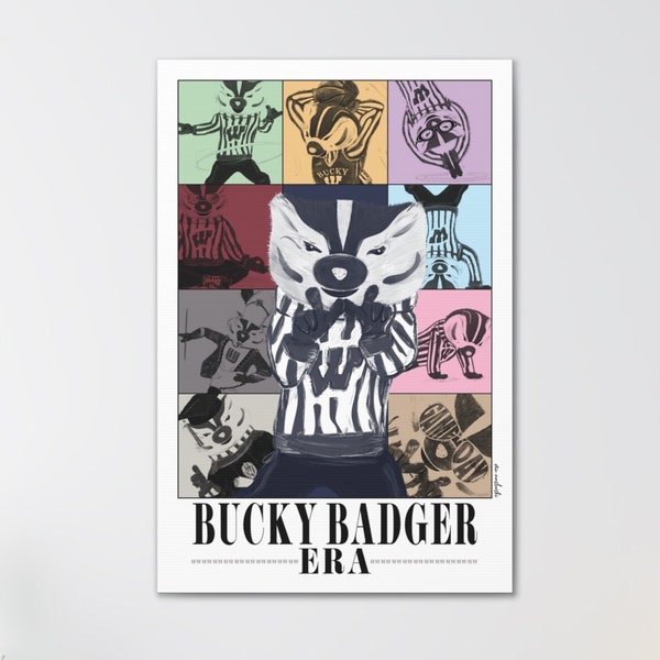 Bucky Badger Era | Canvas Print | No Frame Needed | Gift | Dorm Room | Eras Tour Gift | Graduation Gift