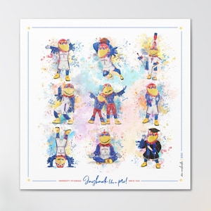 Jayhawk like a Pro | KU Splatter Paint Art | Kansas Mascot | KU Gift | Canvas Print No Frame Needed | Graduation Gift