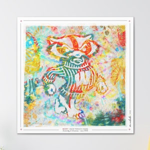 Bucky Badger | Union Terrace Chairs | Wisconsin Graduation Gift | UW Artwork | Wisconsin Abstract Art | Mascot Illustration