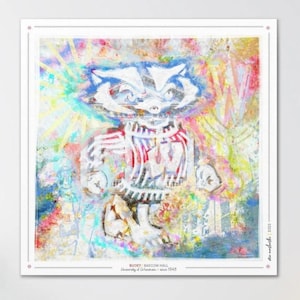 UW Bucky Badger Bascom Hall Art: University of Wisconsin Canvas Print