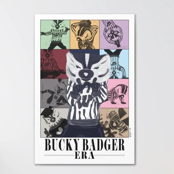 UW Bucky Badger Era Canvas Print: University of Wisconsin Mascot