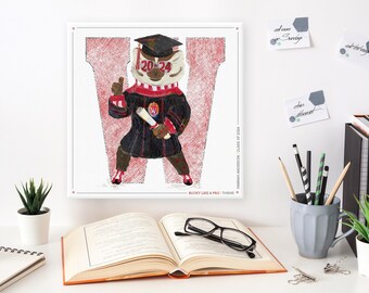 UW Personalized Bucky Badger Graduation Art: Wisconsin Canvas Print Gift
