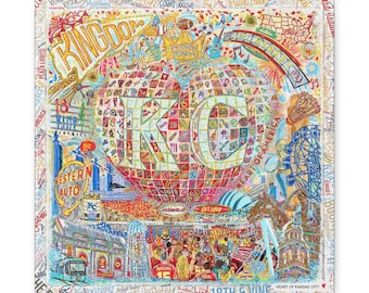 Heart of Kansas City Art: Sports Teams, KC Landmarks, Crown Town Canvas Print