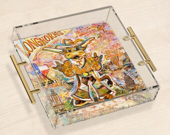 University of Texas at Austin Hook ‘Em Bevo Acrylic Tray