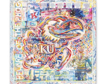 KU Jayhawk Allen Fieldhouse Art: University of Kansas Canvas Print Gift