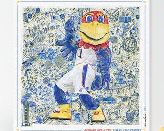 KU Jayhawk Shake-a-Tailfeather Art: University of Kansas Dance Sketches Canvas Print Gift