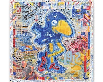 KU 1912 Jayhawk Art: Kansas University Allen Fieldhouse Canvas Print Gift