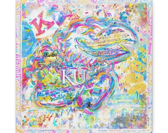 KU Jayhawk Art: Kansas Memorial Stadium Canvas Print