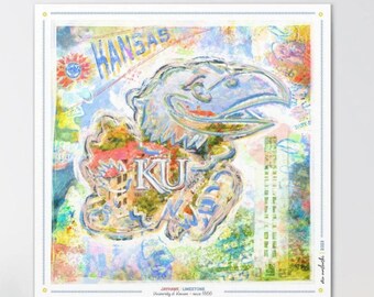 KU Jayhawk Campus Art: Kansas Limestone Architecture Canvas Print