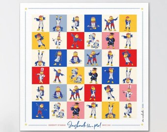 KU Jayhawk Pop Art Mascot Moves: Kansas Canvas Print