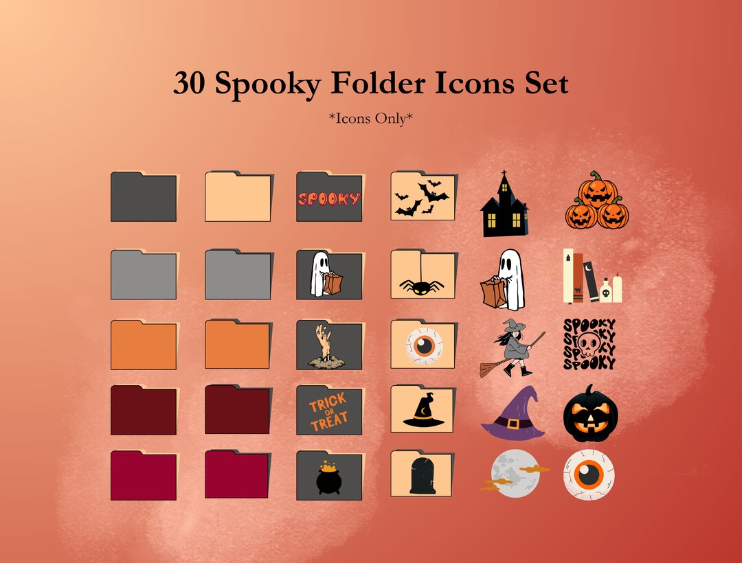 30 Folder Icons for Mac & PC Halloween Folder Icons Etsy