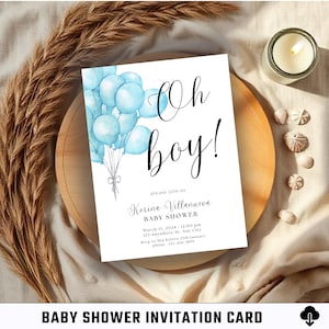 Baby Party Einladungskarte / Digitale Karte / Druckbar / Sofort Download / Feier / Party einladen / Editierbare Karte / Canva Template