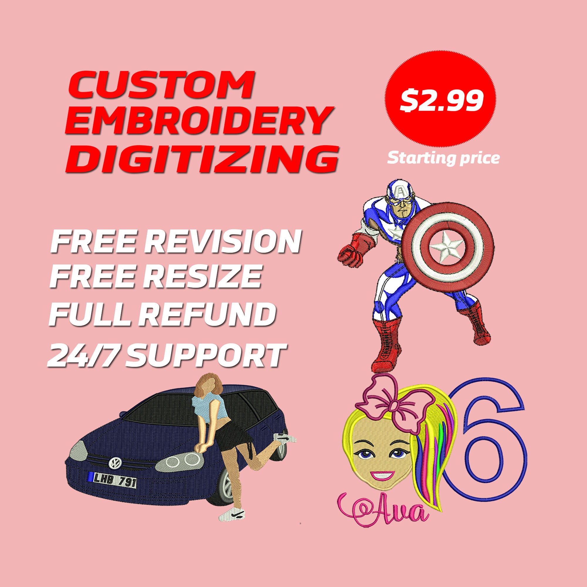 Custom Embroidery Digitize, Embroidery Digitize, Custom Digitize, DST