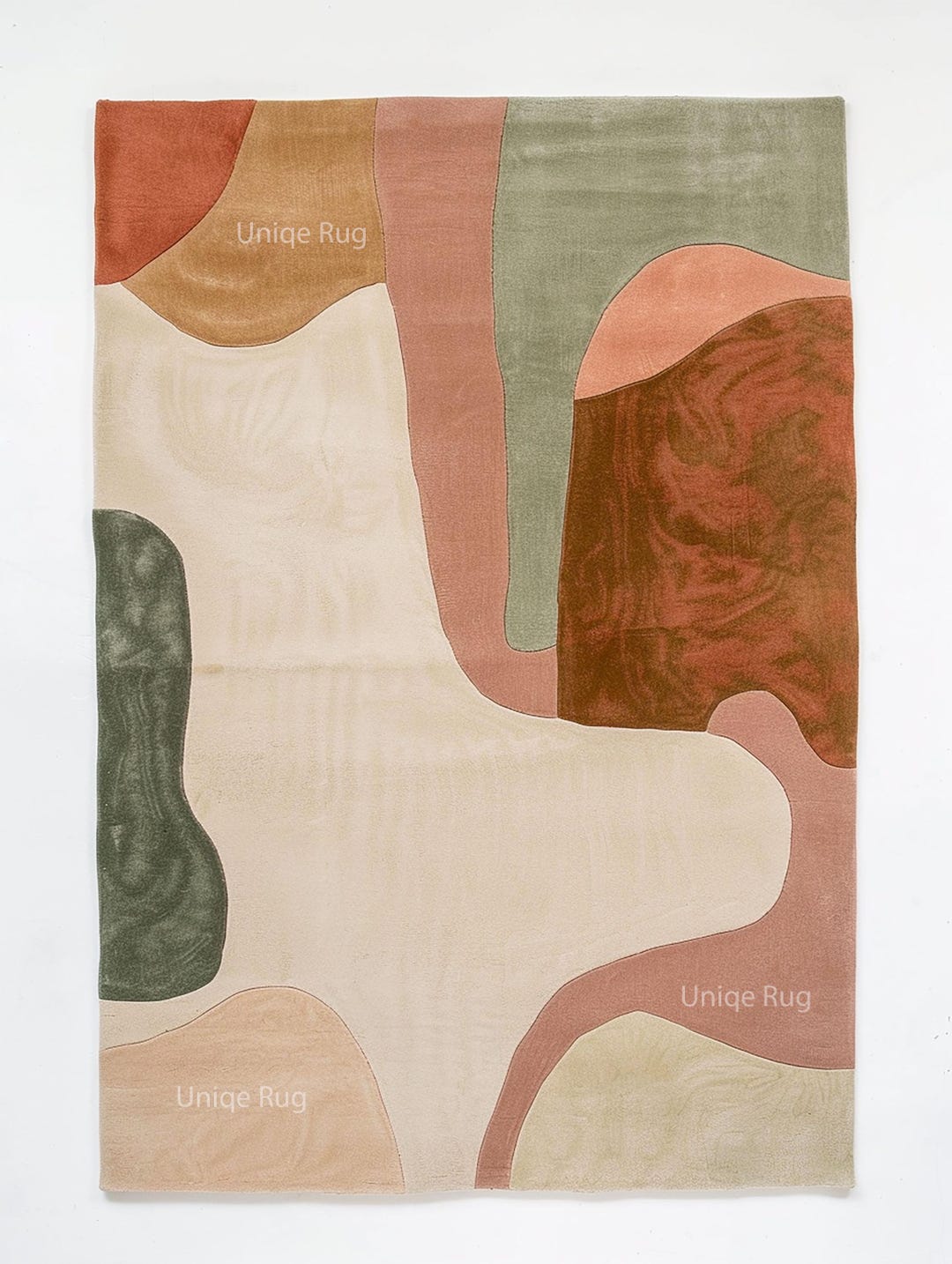 Modern Abstract Hand Tufted Wool Rug, Contemporary Area Rug, Earth Tone ...