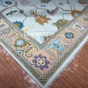 Peach Oushak Rug Hand Knotted Rug 4x6, 5x8, 6x9, 8x10, 9x12, 10x14 ft Handmade Rugs for Living Room - Antique Contemporary rug