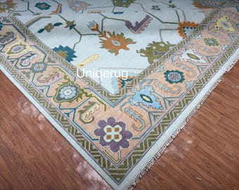 Oushak Rug Hand knotted 8X10 9X12 10X14 Wool Traditional and Vintage Antique Oushak area