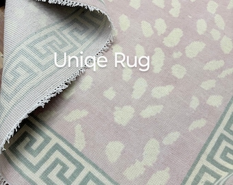 Ivory Pink Hand Knotted Oushak Rug, Modern Pink Hand Knotted Rug, Hand Knotted Wool Rug, 9x12 Traditional Hand knotted Wool Rug Vintage Rug