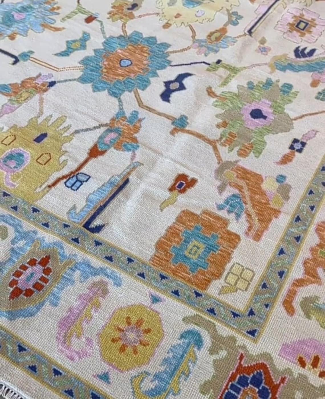 Hand Knotted Oushak Rug, Hand Knotted Rug, Hand Knotted Wool Rug, 8x10 ...