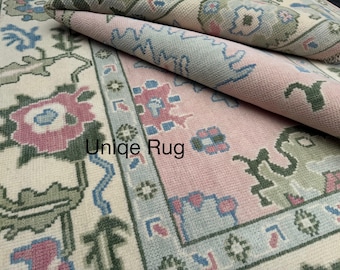 Oushak Rug, Hand Knotted Rug, Hand Knotted Wool Rug, 5X8 ,8x10, 9x12, 10x14Traditional Hand knotted Oushak Wool Rug, Vintage Oushak rug